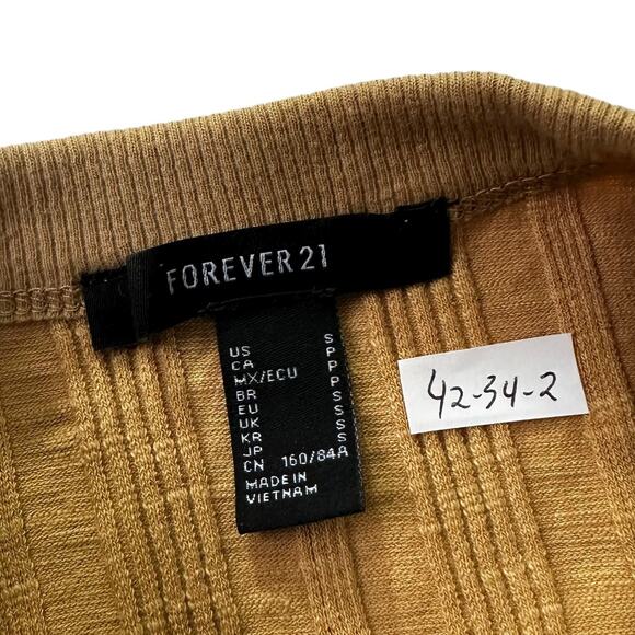 Forever 21 Brown Ribbed Sleeveless Crop Top Women's Size Small | 42-34-2 - Picture 4 of 6